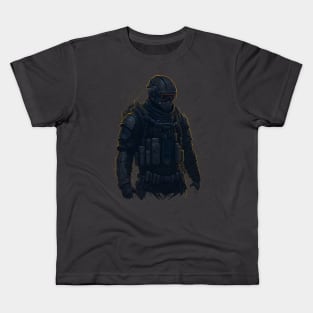 Cyberpunk Sci Fi Warrior Soldier Kids T-Shirt